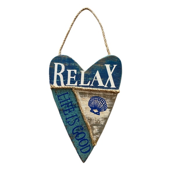 SET OF 5 - BEACH LIFE DECOR (Distressed Wood, Metal and Rope) - Picture 3 of 9